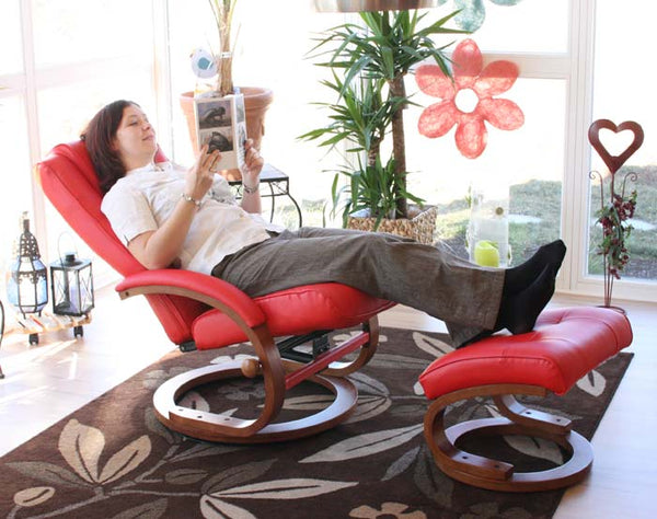 Fernsehsessel Relaxsessel Pescatori mit Hocker rot