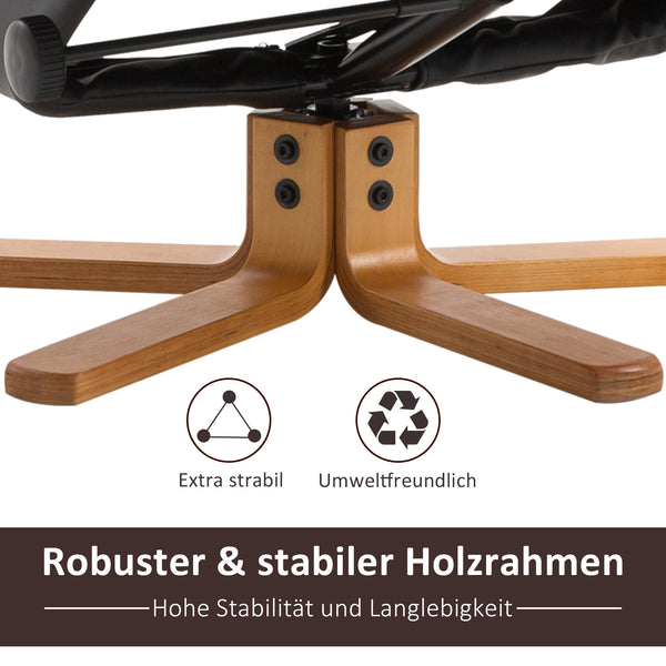 Fernsehsessel Relaxsessel verstellbar mit Hocker schwarz