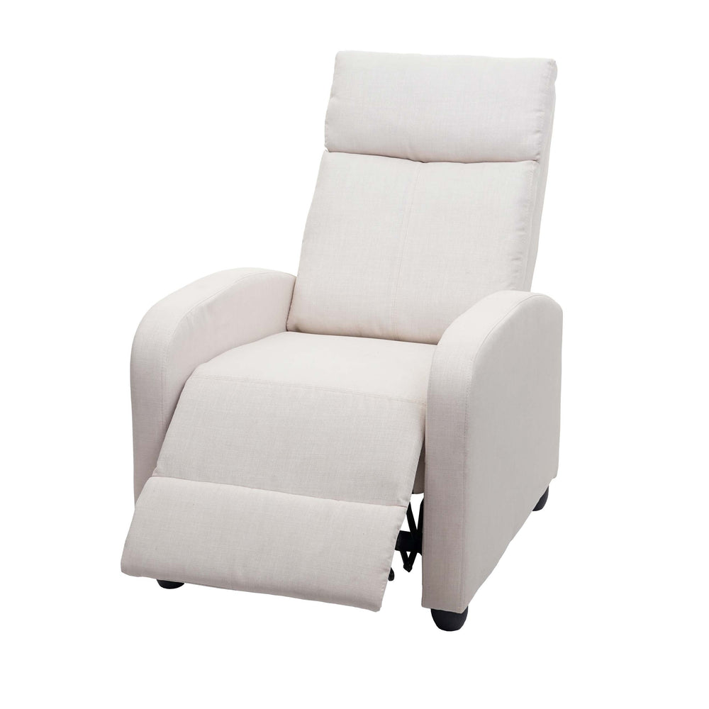 Fernsehsessel Sessel mit Liegefunktion Stoff/Textil ~ creme