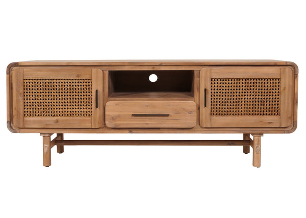 Fernsehtisch Lowboard Rattan Akazie Massivholz 160cm