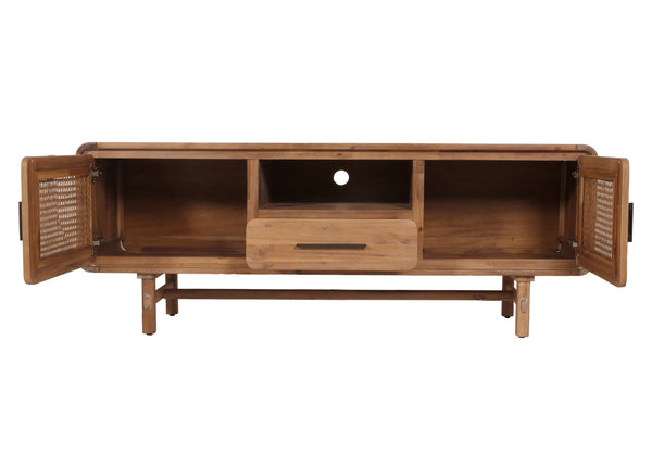 Fernsehtisch Lowboard Rattan Akazie Massivholz 160cm