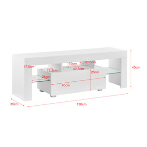LED Fernsehtisch Grimsey 130x40x38 cm mit Schublade