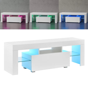 LED Fernsehtisch Grimsey 130x40x38 cm mit Schublade