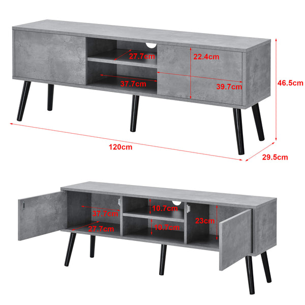 Fernsehtisch Eskilstuna 120 x 29.5 x 46.5 cm mit 2 Schranktüren