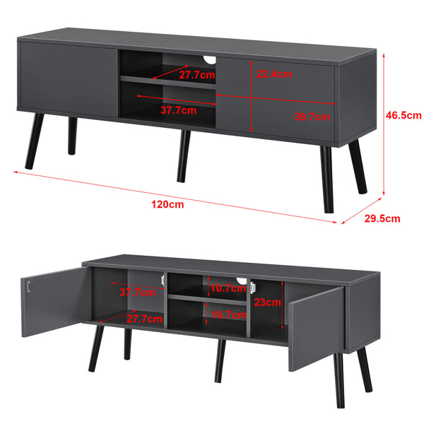 Fernsehtisch Eskilstuna 120 x 29.5 x 46.5 cm mit 2 Schranktüren