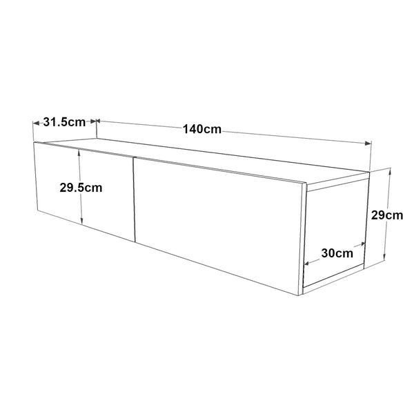 Fernsehtisch Lapinlahti 140x31.5x29.5cm Eiche rustikal