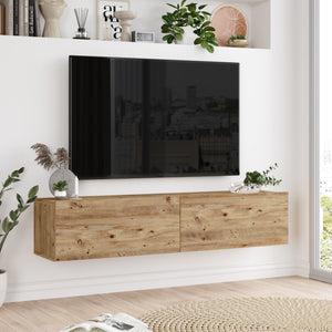 Fernsehtisch Lapinlahti 140x31.5x29.5cm Eiche rustikal