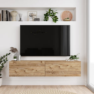 Fernsehtisch Lapinlahti 140x31.5x29.5cm Eiche rustikal