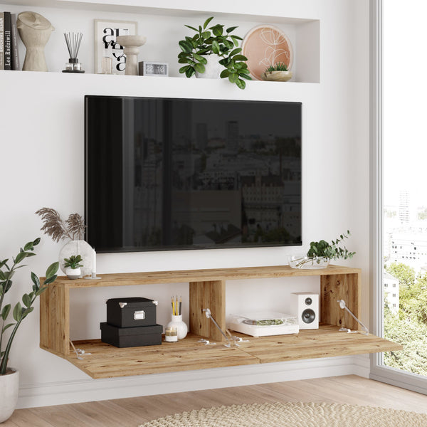 Fernsehtisch Lapinlahti 140x31.5x29.5cm Eiche rustikal