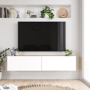 Fernsehtisch Lapinlahti 140x31.5x29.5cm Eiche rustikal/Weiss