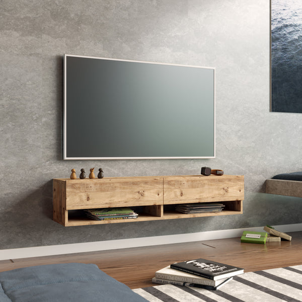 Fernsehtisch Laitila 140x31.5x29.5cm Eiche rustikal