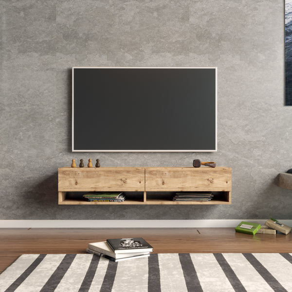 Fernsehtisch Laitila 140x31.5x29.5cm Eiche rustikal