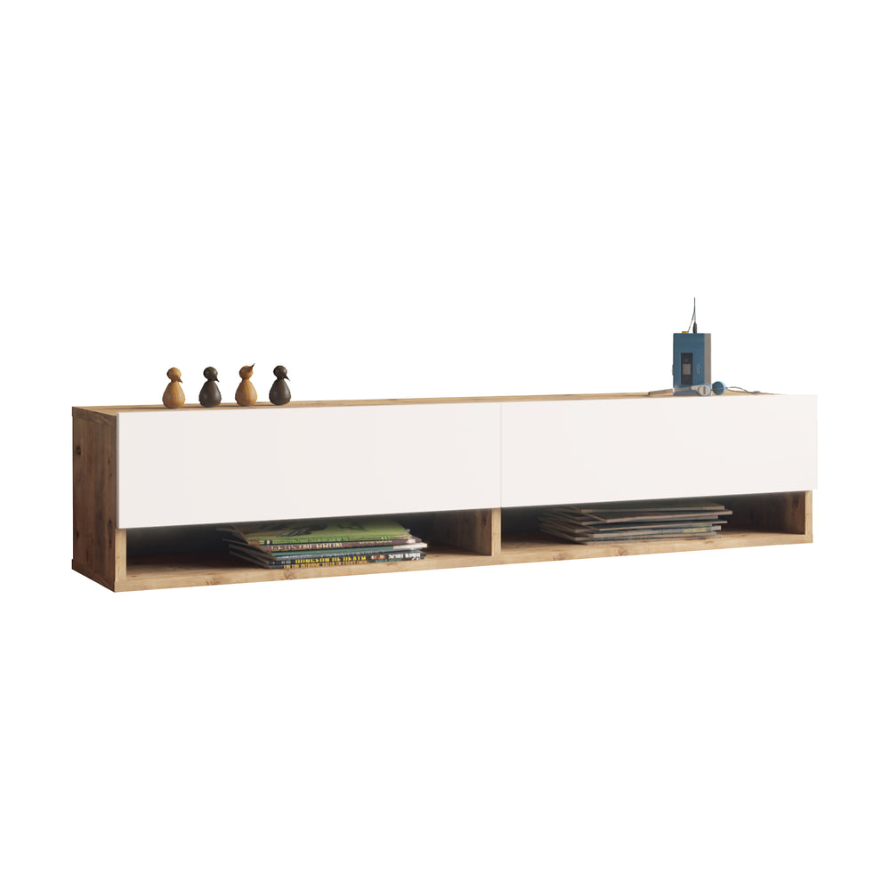 Mobile TV Laitila 140x31,5x29,5cm rovere rustico/bianco