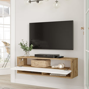 Fernsehtisch Laitila 100x31.5x29.5cm Eiche rustikal/Weiss
