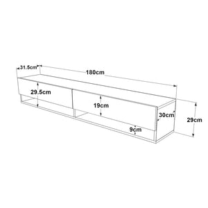 Fernsehtisch Laitila 180x31.5x29.5cm Schwarz
