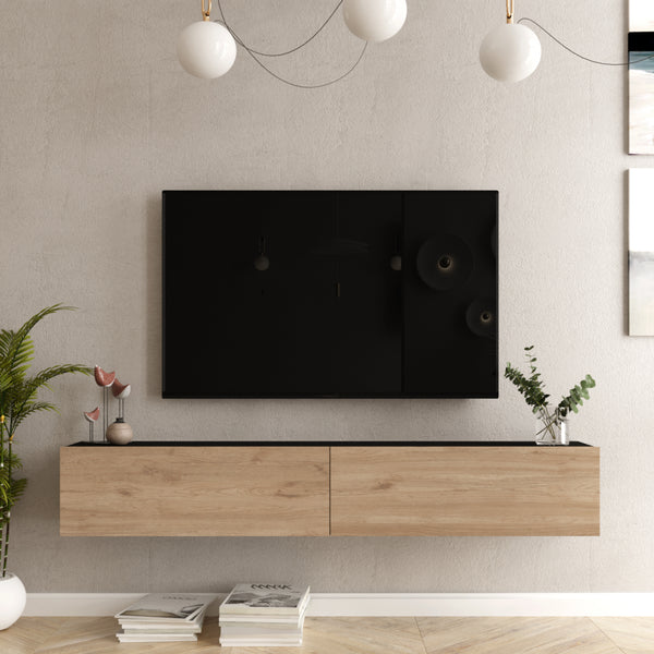Fernsehtisch Lapinlahti 180x31.5x29.5cm Schwarz Eiche