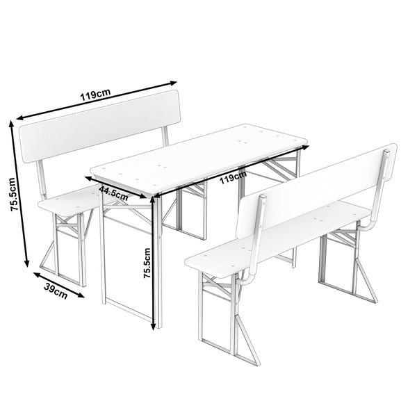 Festbank Bierzeltgarnitur Holz 119 x 45 cm