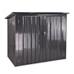 Dema - Metall Garten Mülltonnenbox Aufbewahrungsbox Gerätebox Box mit 2 Türen anthrazit