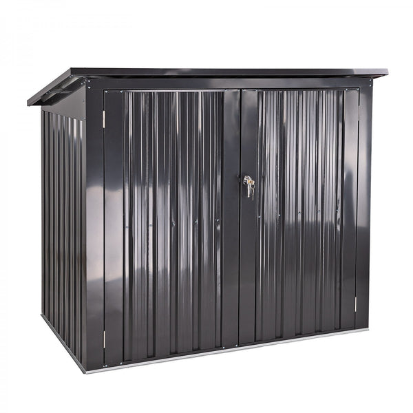 Dema - Metall Garten Mülltonnenbox Aufbewahrungsbox Gerätebox Box mit 2 Türen anthrazit