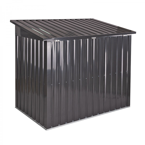 Dema - Metall Garten Mülltonnenbox Aufbewahrungsbox Gerätebox Box mit 2 Türen anthrazit