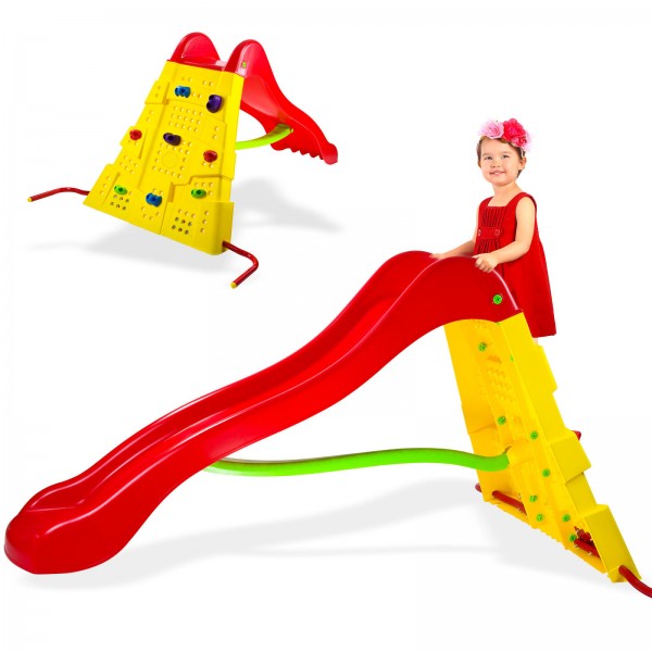 Slide with climbing wall