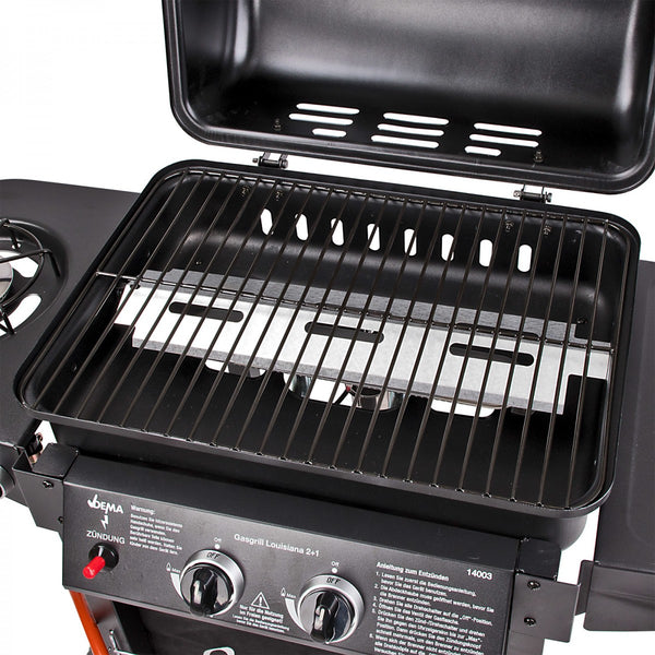 Dema - Gasgrill Gas Grill Grillwagen Barbecue BBQ 3 Flammen 8,7 kW 108x50x95 cm