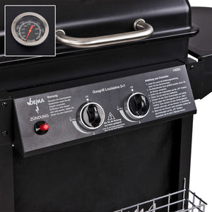Dema - Gasgrill Gas Grill Grillwagen Barbecue BBQ 3 Flammen 8,7 kW 108x50x95 cm