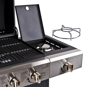 Dema - Gasgrill Gas Grill Grillwagen Barbecue BBQ 4 Flammen 12,6 kW 107x53x102 cm