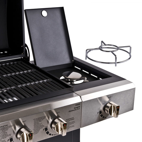 Dema - Gasgrill Gas Grill Grillwagen Barbecue BBQ 4 Flammen 12,6 kW 107x53x102 cm