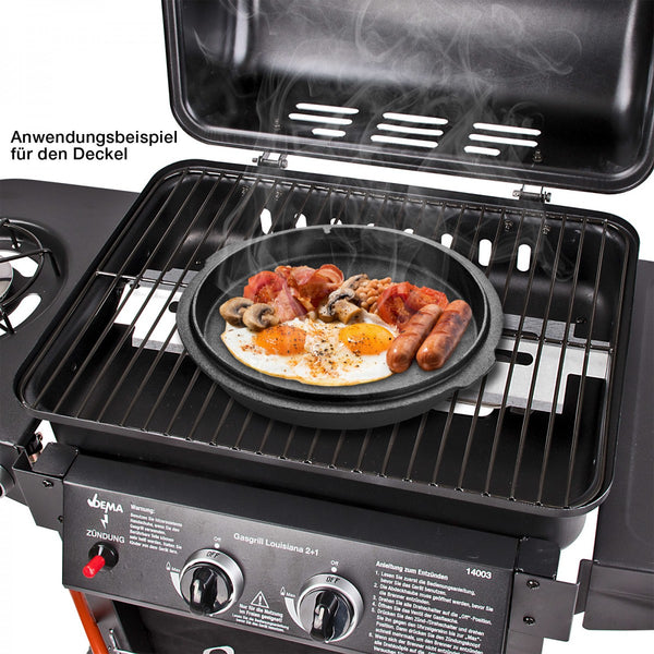 Dema - Gusseisen Feuertopf Dutch Oven Schmortopf Kessel 12 l für Lagerfeuer Feuerstelle