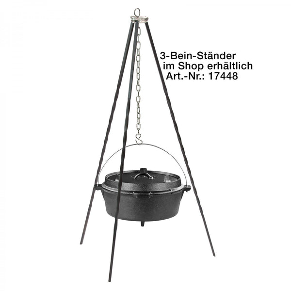 Dema - Gusseisen Feuertopf Dutch Oven Schmortopf Kessel 12 l für Lagerfeuer Feuerstelle
