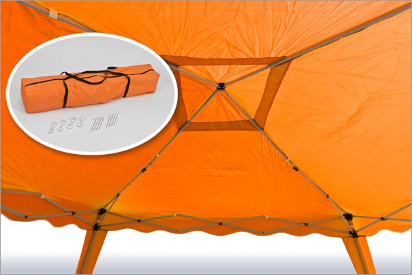 Alu/Metall Faltpavillon 3x3 Meter Orange