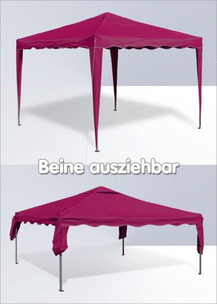 Alu/Metall Faltpavillon 3x3 Meter Bordeaux