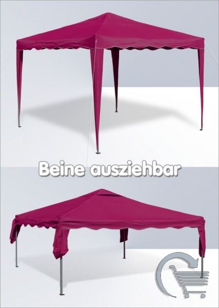 Alu/Metall Faltpavillon 3x3 Meter Bordeaux
