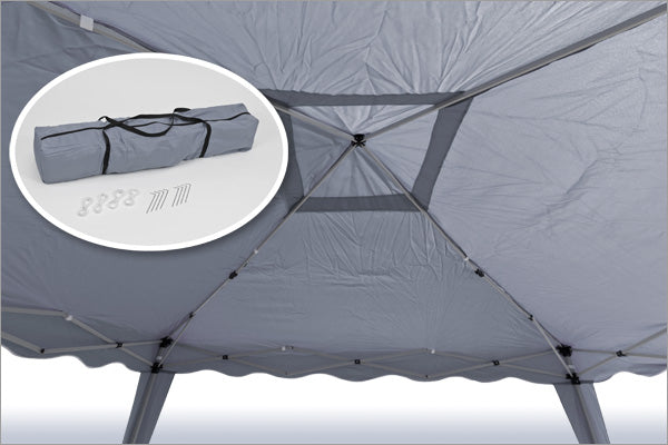 Alu/Metall Faltpavillon 3x3 Meter Grau