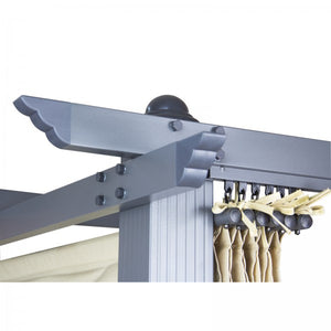 Pergola Freiburg, beige mit Sonnendach