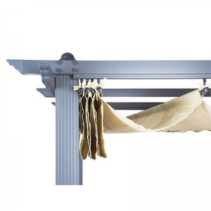 Pergola Freiburg, beige mit Sonnendach