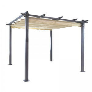 Pergola Freiburg, beige mit Sonnendach
