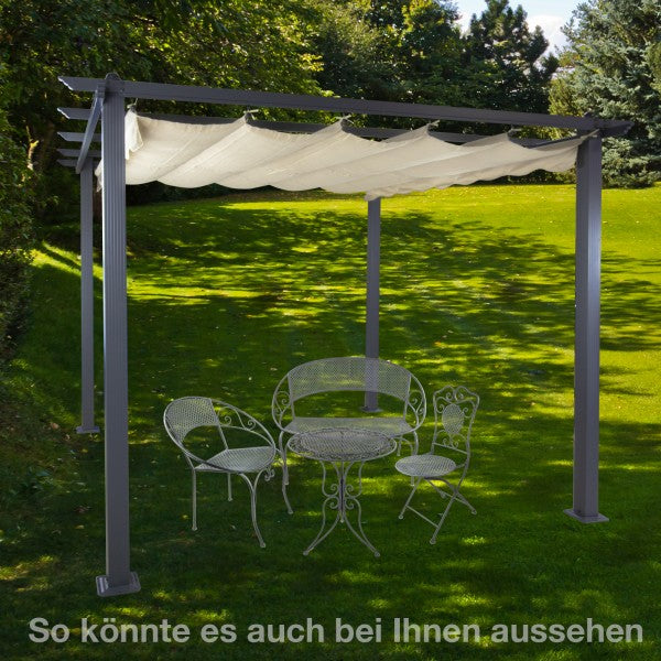 Pergola Freiburg, ecru mit Sonnendach