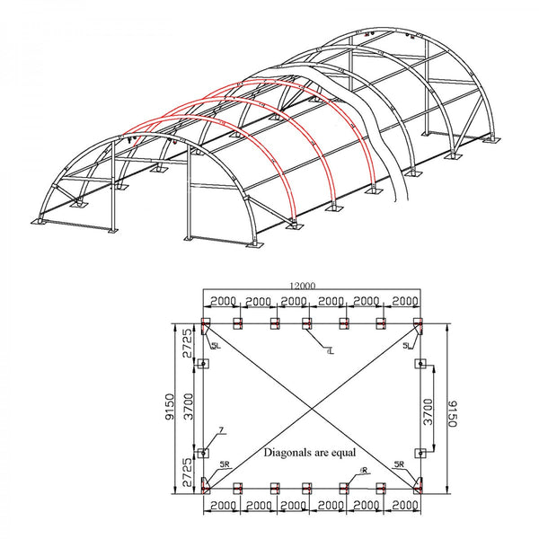 Dema - Lagerzelt ''Glasgow Pro'' 12x9,15 m