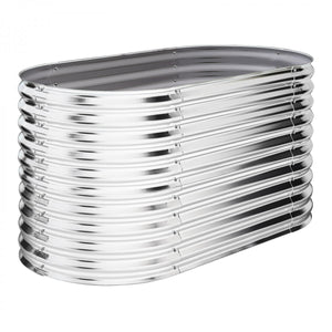Dema - Hochbeet Pflanzbeet Gemüsebeet Pflanzkübel Pflanzkasten Cornwall Silber oval