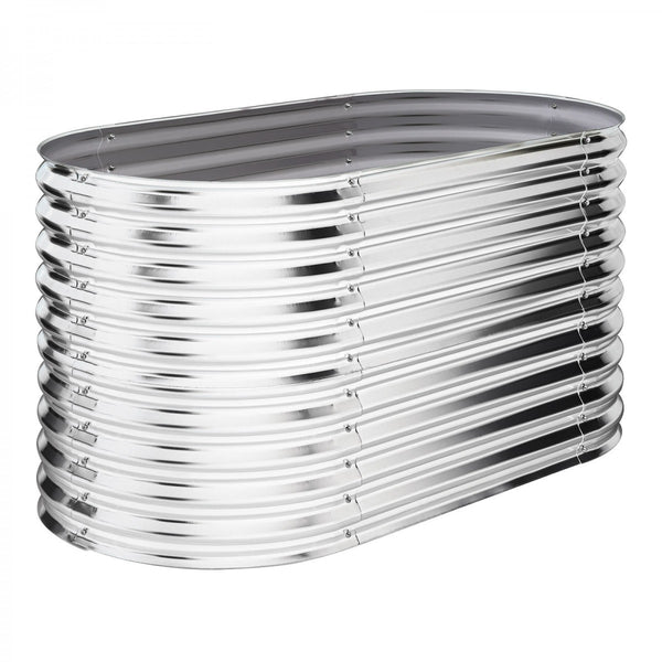 Dema - Hochbeet Pflanzbeet Gemüsebeet Pflanzkübel Pflanzkasten Cornwall Silber oval