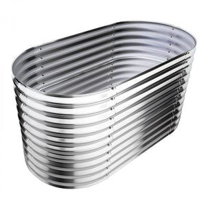 Dema - Hochbeet Pflanzbeet Gemüsebeet Pflanzkübel Pflanzkasten Cornwall Silber oval
