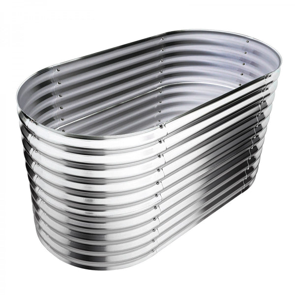Dema - Hochbeet Pflanzbeet Gemüsebeet Pflanzkübel Pflanzkasten Cornwall Silber oval
