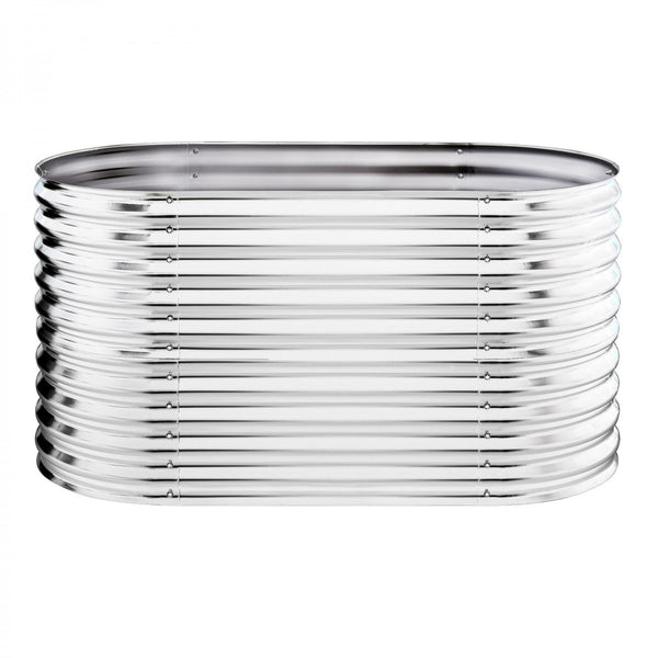 Dema - Hochbeet Pflanzbeet Gemüsebeet Pflanzkübel Pflanzkasten Cornwall Silber oval