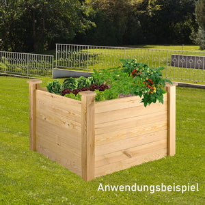 Dema - Holz Hochbeet Pflanzbeet Blumenbeet Pflanzenbeet Gartenbeet Kiefer 104x104x77 cm