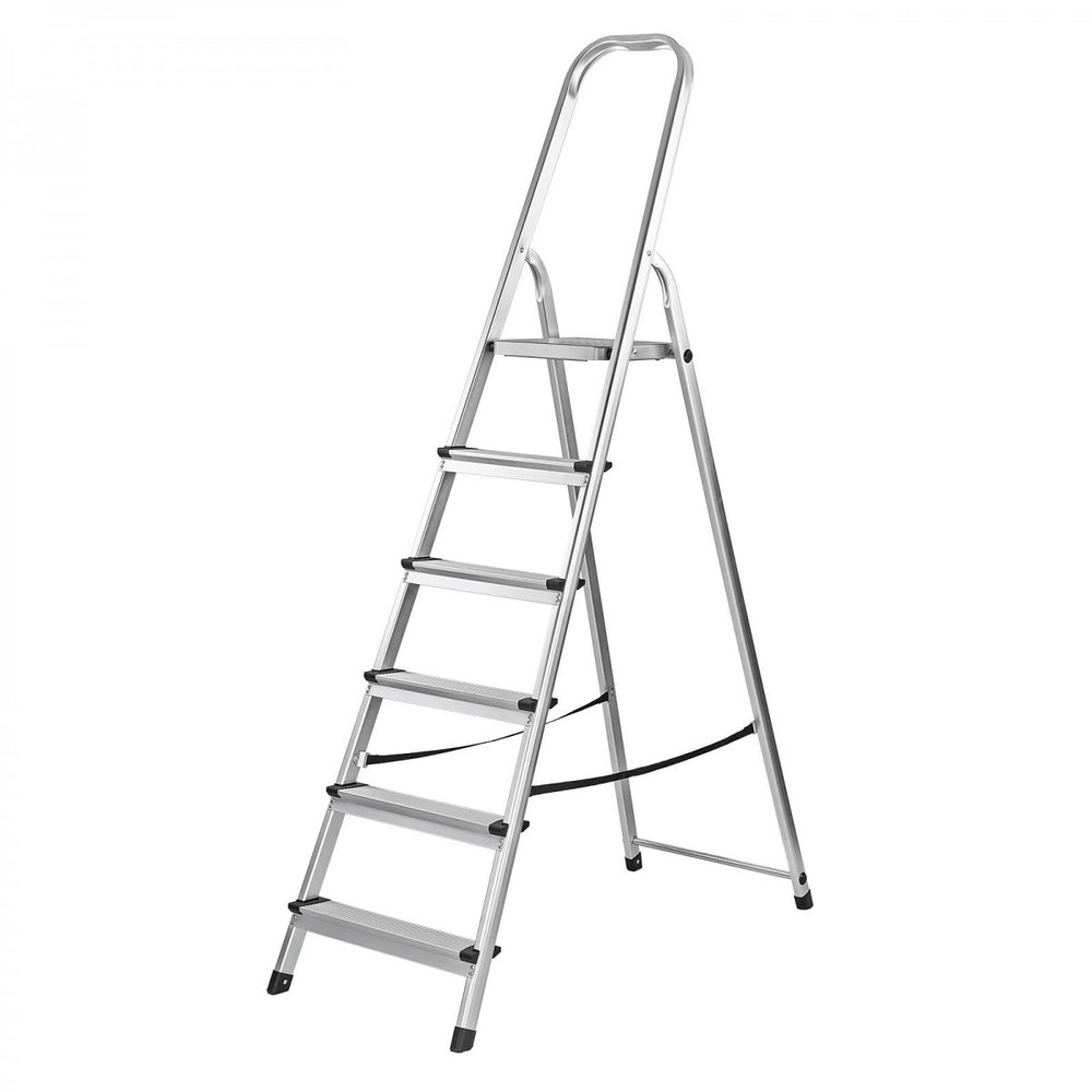 Dema - Alu - Haushaltsleiter Leiter Klapptritt Stehleiter Trittleiter 6 Stufen 150 kg
