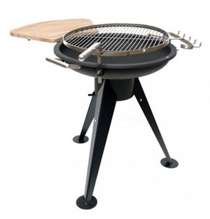 Barbecue rond à 3 pieds, 55 cm, en acier inoxydable
