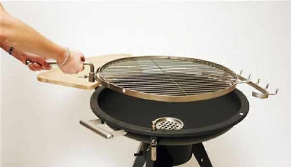 Barbecue rond à 3 pieds, 55 cm, en acier inoxydable