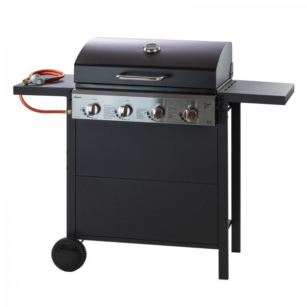Carrello grill a gas Texas 4X, 4 bruciatori, griglia 59x35 cm, 12 kW con ripiani